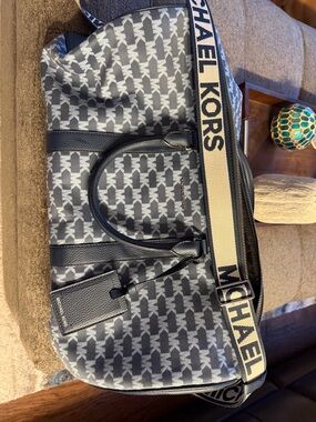 Michael Kors Gray Logo Dome Satchel with Branded Strap